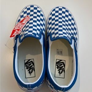 NEW blue checkered vans